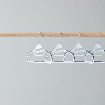 Amazon Basics Space Saving Non-Slip Rubber Coated Plastic Hangers with 360° Swivel Hook, Thin, Gray, Pack of 50