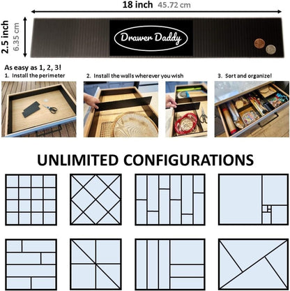 DRAWER DADDY - The world's most customizable drawer organizer.