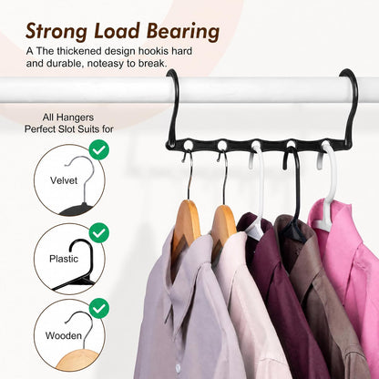 HOUSE DAY 10 Pack Space Saving Hangers, Black, Premium Smart Hanger
