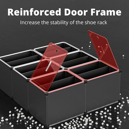 MAGINELS Shoe Rack,Expandable Shoe Cabinet Easy to Assemble. Shoe Storage with Door,Entryway, Closets, Hallway, and Bedroom.Accommodates Up to 40 Pairs of Shoes.