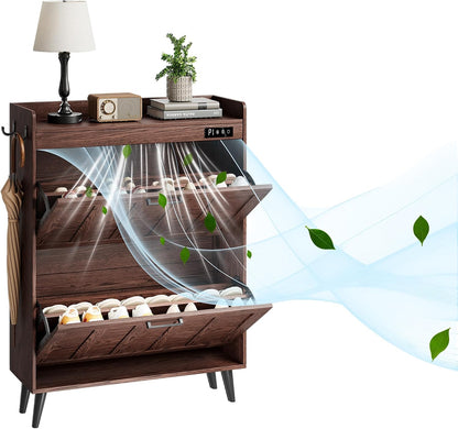 ChooChoo Shoe Storage Cabinet with 2 Flip Drawers and Deodorizer