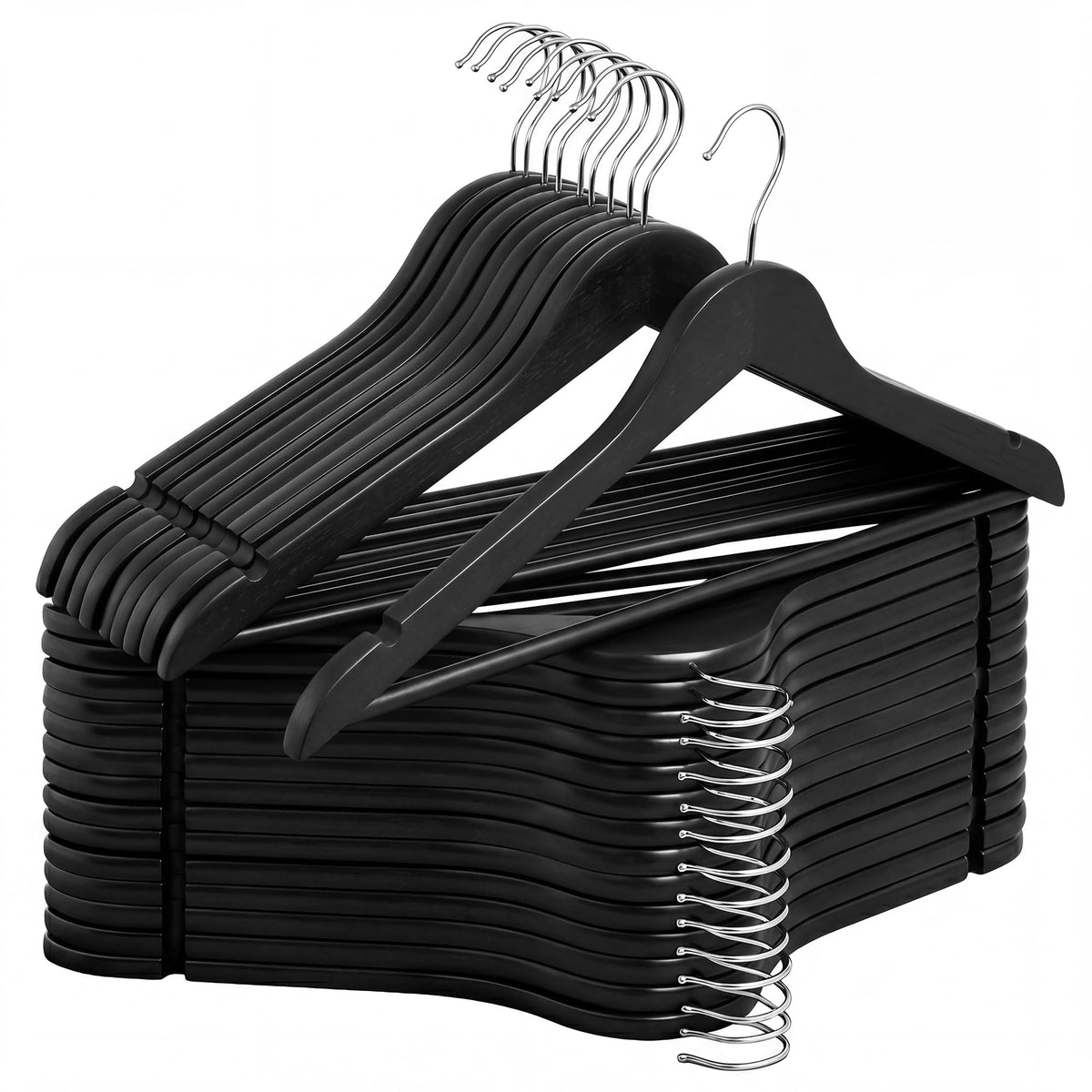 StorageWorks Wooden Coat Hangers, 30 Pack Wood Clothes Hanger for Closet