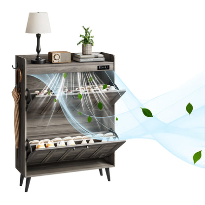 ChooChoo Shoe Storage Cabinet with 2 Flip Drawers and Deodorizer