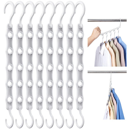 HOUSE DAY 10 Pack Space Saving Hangers, Black, Premium Smart Hanger