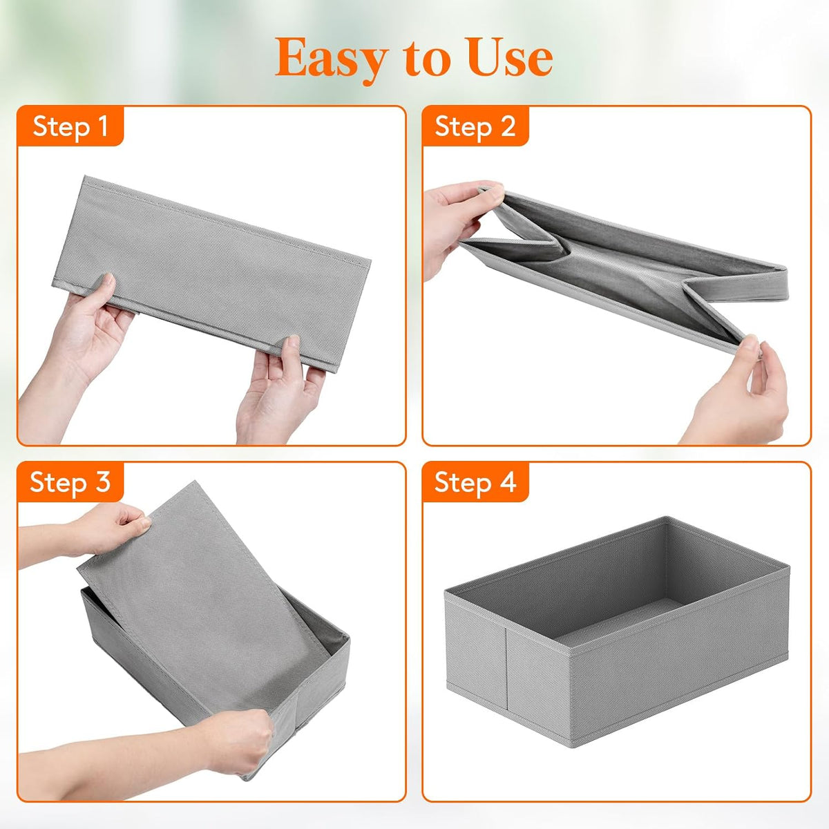 Lifewit Drawer Organizer Clothes for Closet, Light Gray, 16 Pack