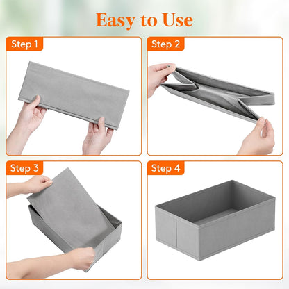 Lifewit Drawer Organizer Clothes for Closet, Light Gray, 16 Pack