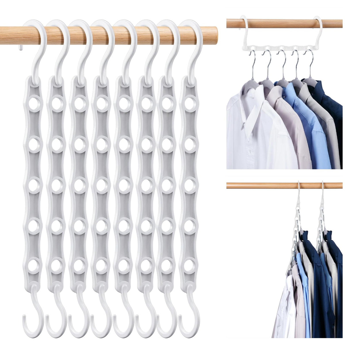 HOUSE DAY 10 Pack Space Saving Hangers, Black, Premium Smart Hanger