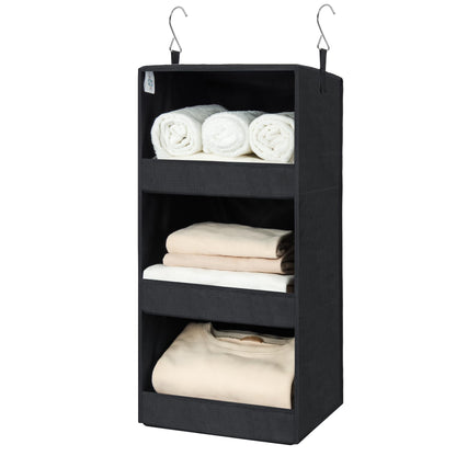GRANNY SAYS 3-Shelf Hanging Closet Organizer, Foldable Storage, Gray