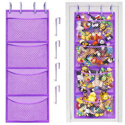 Honeyera The Original Stuffed Animal Storage (Patented) - Over Door Organizer for Stuffies, Baby Ideas Holder, Toy Plush Hammock Hanging Net Big Girls Toddler Large Bag Animals Stuffy Behind