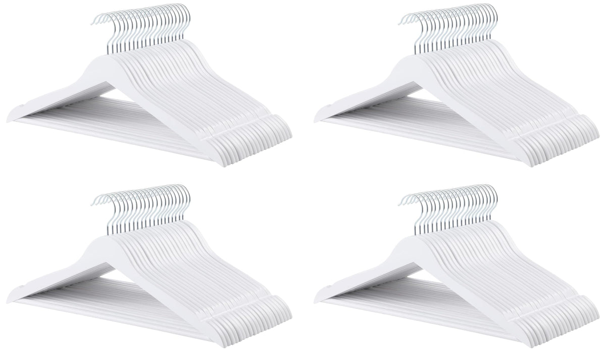 Amazon Basics Wood Suit Clothes Hangers for Closet Organizer, Natural, 30-Pack