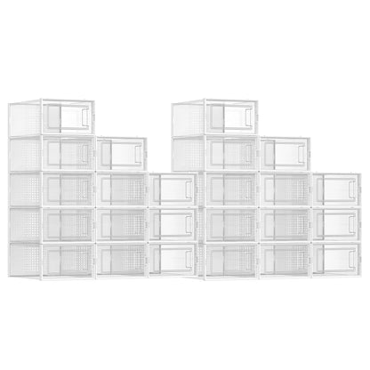 SONGMICS Shoe Boxes, Clear Plastic Sneaker Box, Pack of 12