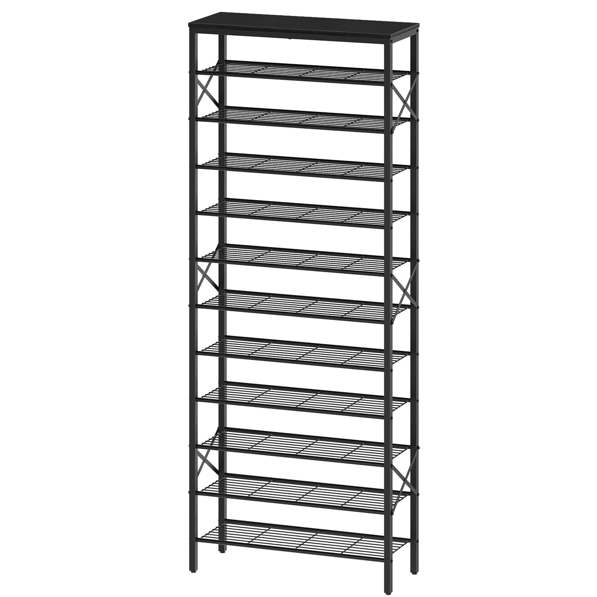 YATINEY 10 Tier Shoe Rack, Large Capacity Shoe Storage Organizer Holds 40 Pairs, Sturdy and Stable, for Entryway, Hallway, Closet, Dorm Room, Rustic Brown SS10BR