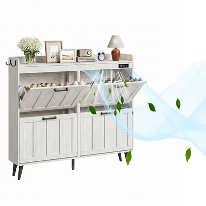 ChooChoo Shoe Storage Cabinet with 2 Flip Drawers and Deodorizer