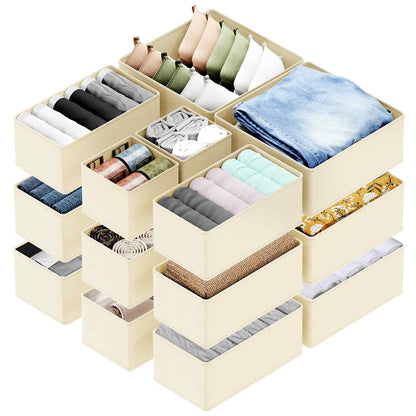 SpaceAid Drawer Organizer Clothes, 12 Pack Dresser Organizer Bins for Nursery, Closet Organization and Storage Dividers for Clothing, Baby Clothes, Underwears, Socks (Black)