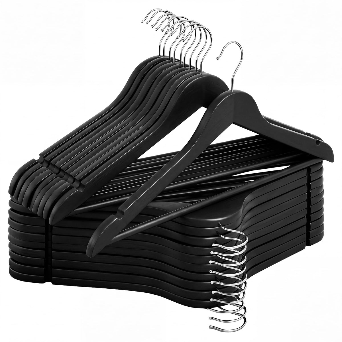 StorageWorks Wooden Coat Hangers, 30 Pack Wood Clothes Hanger for Closet