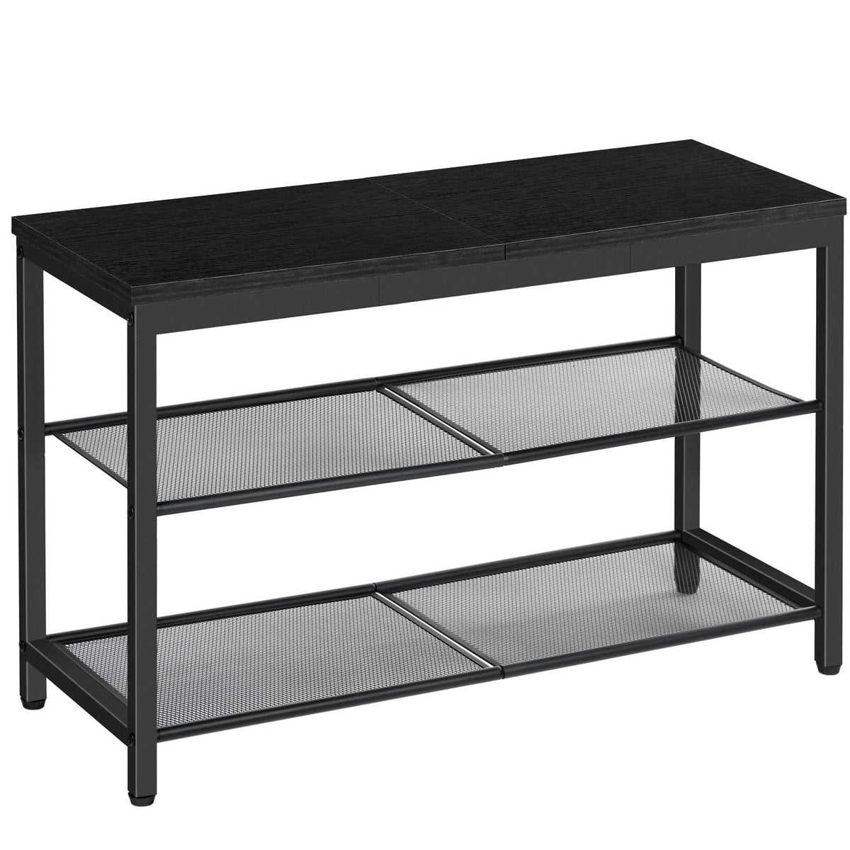 HOOBRO Shoe Bench, 3-Tier Shoe Rack, Industrial Shoe Organizer Storage Bench, 29.5 inches Entry Bench with Mesh Shelves, for Entryway, Living Room, Hallway, Easy Assembly, Rustic Brown BF75HX01