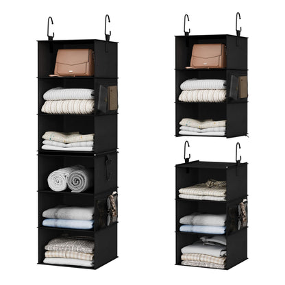StorageWorks Hanging Closet Organizer, 6-Shelf with 2-in-1 Design, Ivory