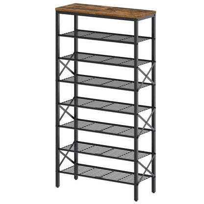 YATINEY 10 Tier Shoe Rack, Large Capacity Shoe Storage Organizer Holds 40 Pairs, Sturdy and Stable, for Entryway, Hallway, Closet, Dorm Room, Rustic Brown SS10BR