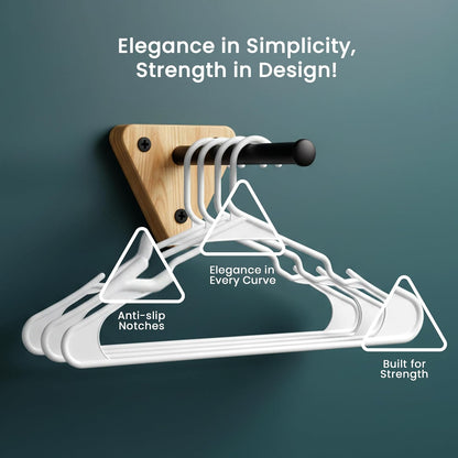 Utopia Home Plastic Hangers 50 Pack – Space Saving Clothes Hanger White