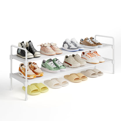 Kitsure Extra-Long Shoe Rack for Closet, 39.0" Wide - 3 Tier, Black