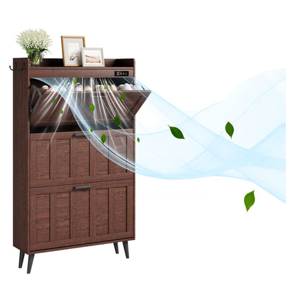 ChooChoo Shoe Storage Cabinet with 2 Flip Drawers and Deodorizer