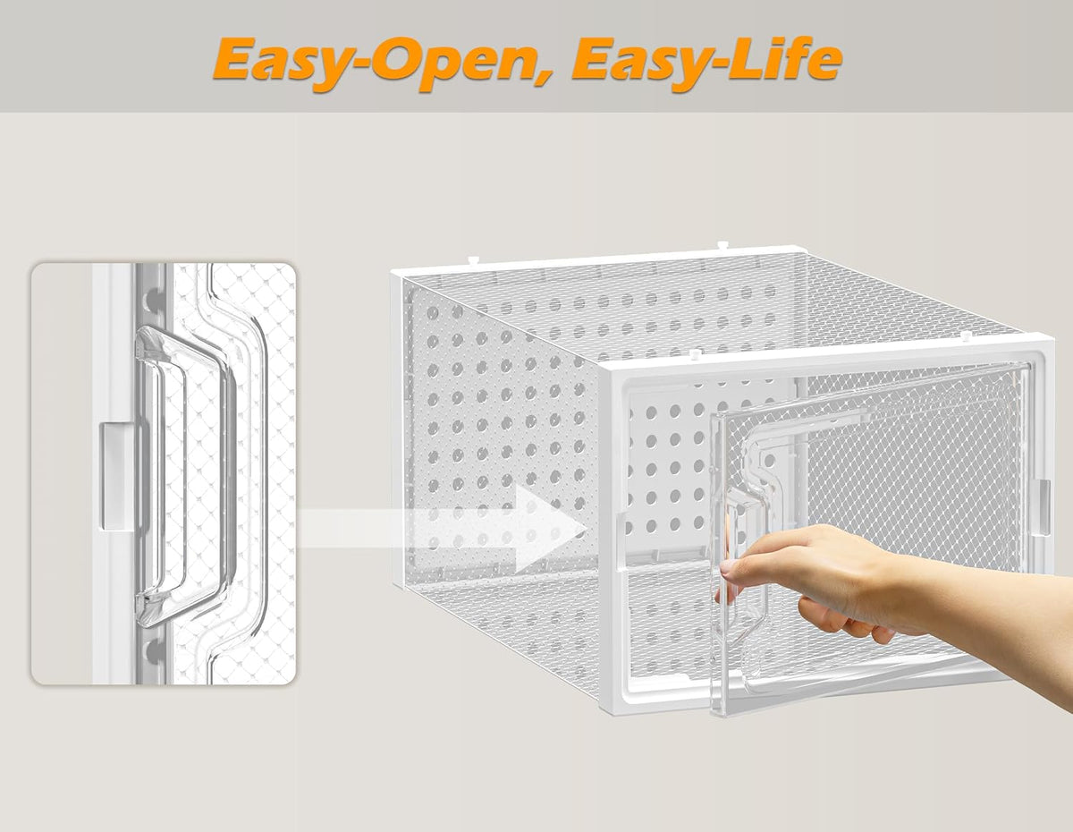 HOMIDEC Clear Shoe Storage Boxes, Stackable Shoe Organizer for Closet
