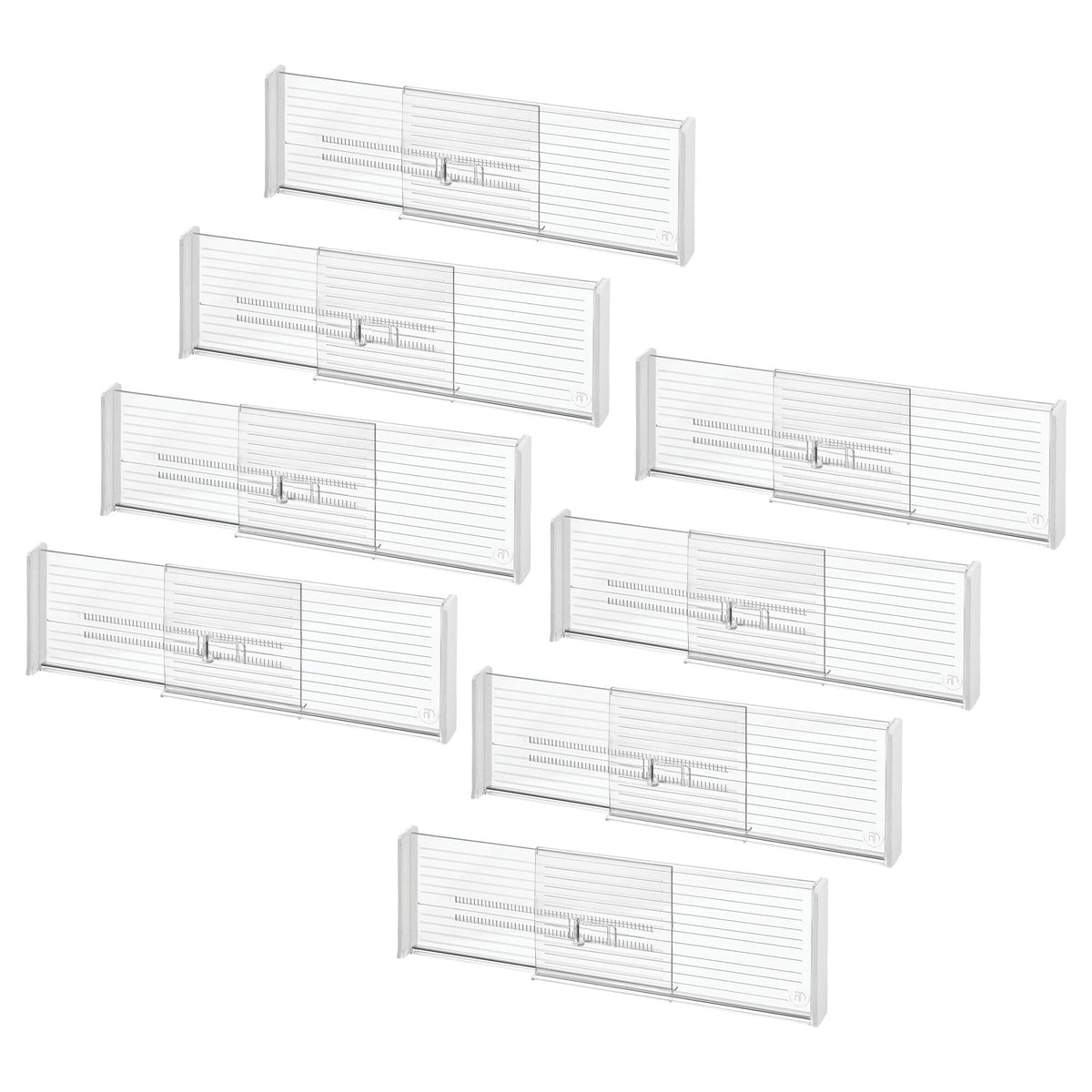 iDesign Plastic Adjustable Drawer Dividers, Clear, Set of 2