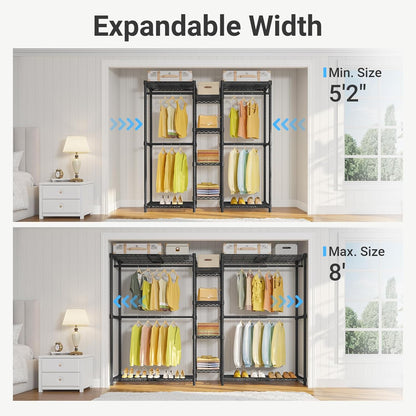 VIPEK X3 Expandable Heavy Duty Clothes Rack Closet Organizer System Black