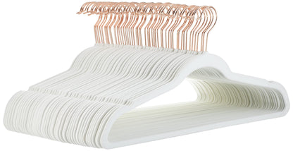 Amazon Basics Slim Velvet Non-Slip Space Saving Suit Clothes Hangers, Sturdy Metal, Gray/Silver, 30-Pack