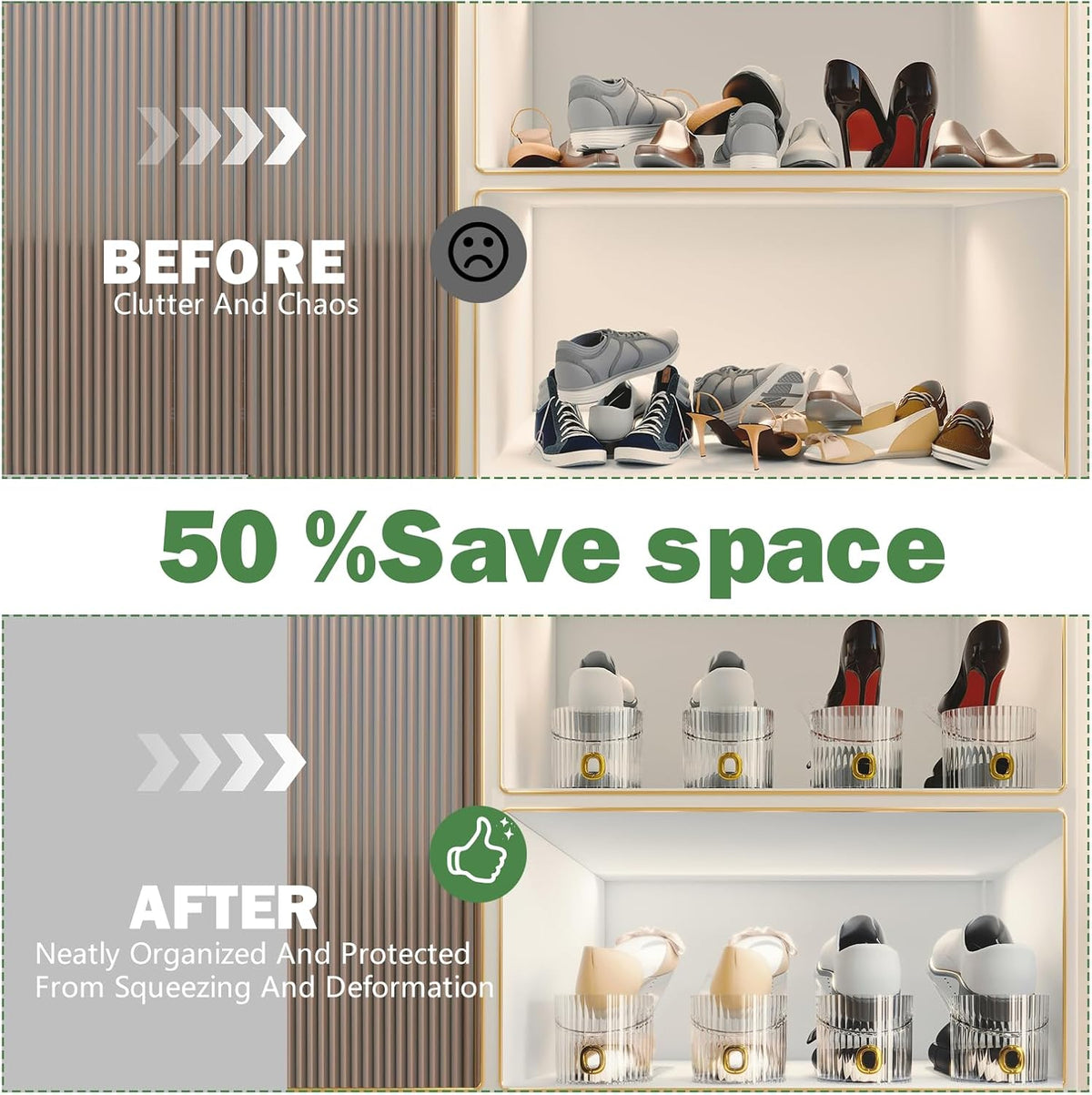 Adjustable Shoe Slot Organizer for Closet Space Saver(10-Pack)
