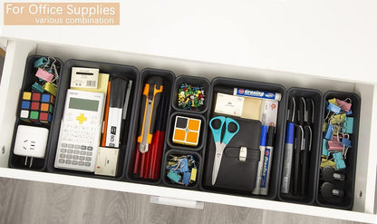 Kutesna 15PCS Plastic Drawer Organizer, Versatile Desk Organizers Set