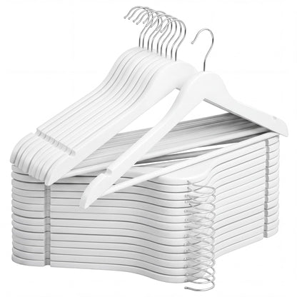 StorageWorks Wooden Coat Hangers, 30 Pack Wood Clothes Hanger for Closet