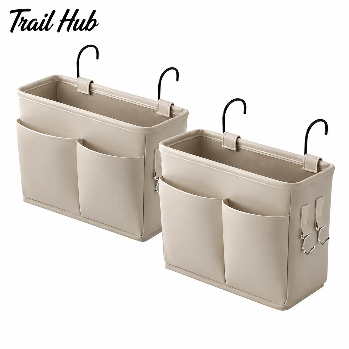 Over-the-Bed Hanging Storage Organizer for Small Spaces – Heavy-Duty Fabric Bins with Adjustable Height Straps, Ideal for Dorms, Apartments, and Compact Bedrooms to Store Towels, Linens, Toiletries, Books, and Everyday Essentials, Storage Bin