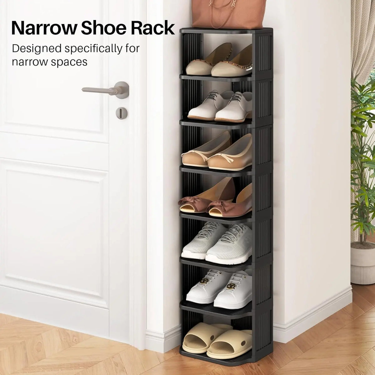 UFORU Small shoe rack, 6/9-layer plastic vertical shoe rack for small spaces, Footwear Organization,shoe rack,shoe cabinet storage,dorm room inspo,college dorm essentials,dorm haul