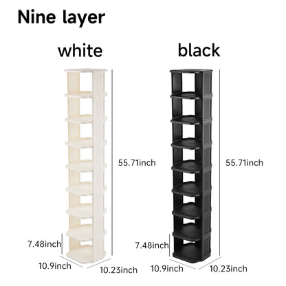 UFORU Small shoe rack, 6/9-layer plastic vertical shoe rack for small spaces, Footwear Organization,shoe rack,shoe cabinet storage,dorm room inspo,college dorm essentials,dorm haul