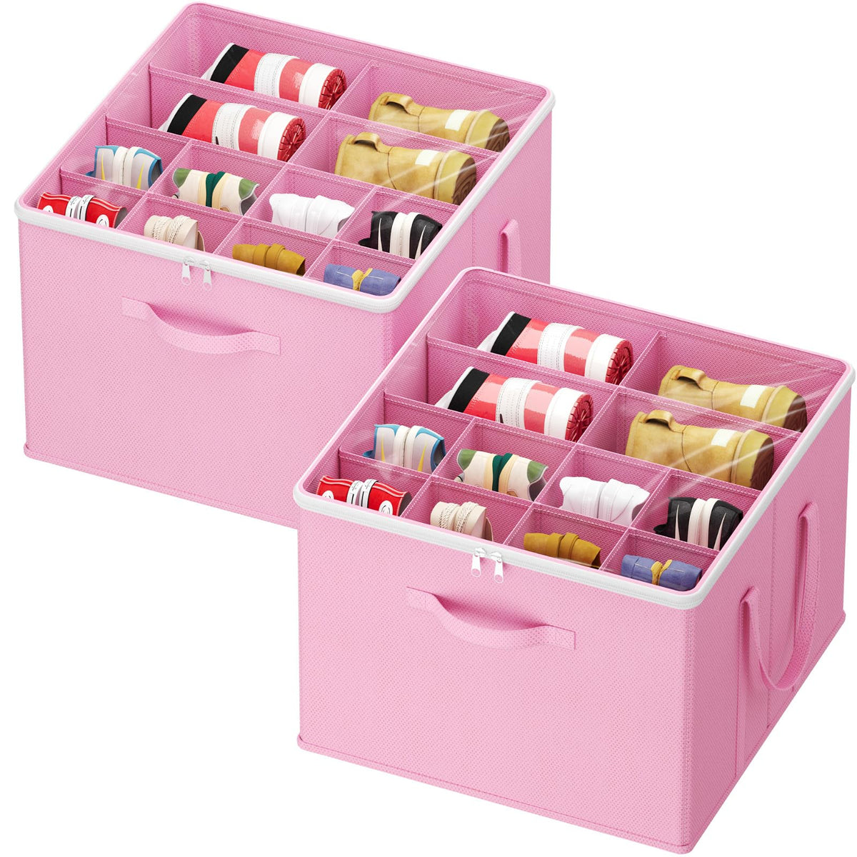 Lifewit Shoe Storage Organizer for Closet, Holder Box, 2 Pack, Gray