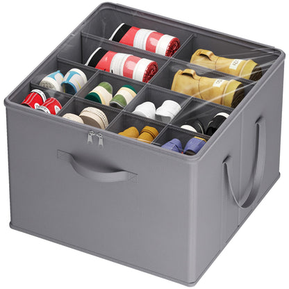 Lifewit Shoe Storage Organizer for Closet, Holder Box, 2 Pack, Gray