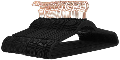 Amazon Basics Slim Velvet Non-Slip Space Saving Suit Clothes Hangers, Sturdy Metal, Gray/Silver, 30-Pack