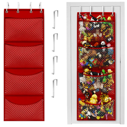 Honeyera The Original Stuffed Animal Storage (Patented) - Over Door Organizer for Stuffies, Baby Ideas Holder, Toy Plush Hammock Hanging Net Big Girls Toddler Large Bag Animals Stuffy Behind