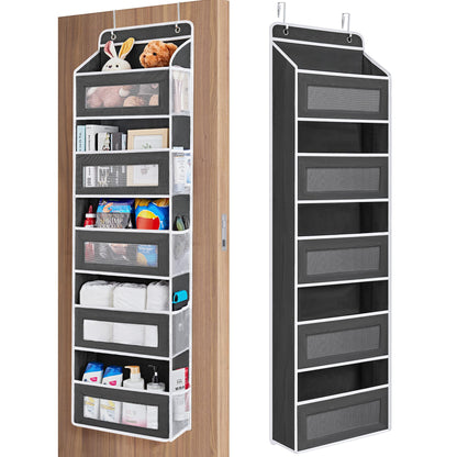 JARLINK Over the Door Organizer for Bedroom, Pantry Bathroom, 5 Shelf Beige