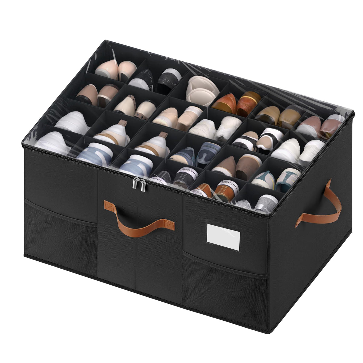 Shoe Organizer for Closet, Adjustable Storage Box Holds 32 Pairs