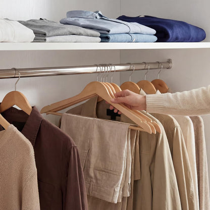 StorageWorks Wooden Coat Hangers, 30 Pack Wood Clothes Hanger for Closet