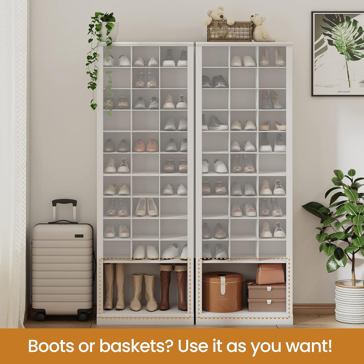 Hzuaneri 11 Tiers Shoe Storage Cabinet, Tall Shoes Cabinet with Cubby