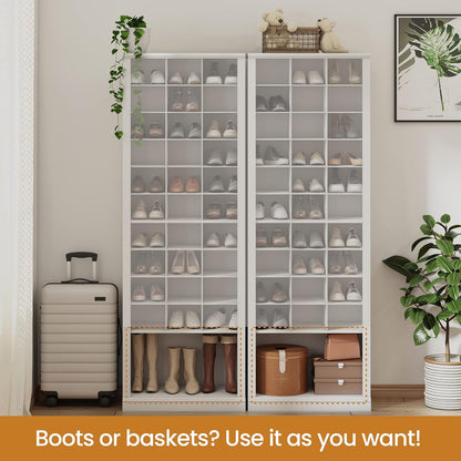Hzuaneri 11 Tiers Shoe Storage Cabinet, Tall Shoes Cabinet with Cubby