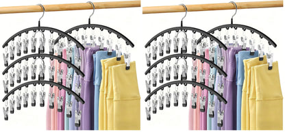 Volnamal Legging Organizer for Closet,2 Pack Metal Yoga Pants Hangers w/10 Clips Hold 20 Leggings,Space Saving Hanging Closet Organizer Clothes Hanger College Dorm Essentials Apartment Essential,Black