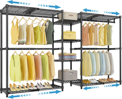 VIPEK X3 Expandable Heavy Duty Clothes Rack Closet Organizer System Black
