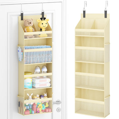 Lifewit 4 Tier Over the Door Organizer, Diaper Hanging Storage, Gray