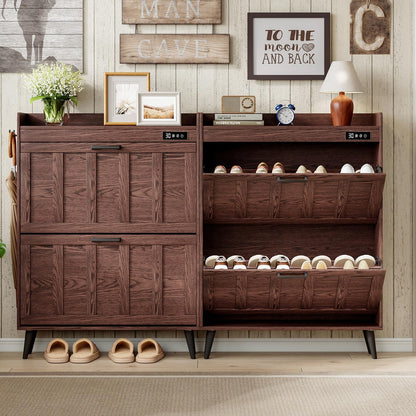 ChooChoo Shoe Storage Cabinet with 2 Flip Drawers and Deodorizer