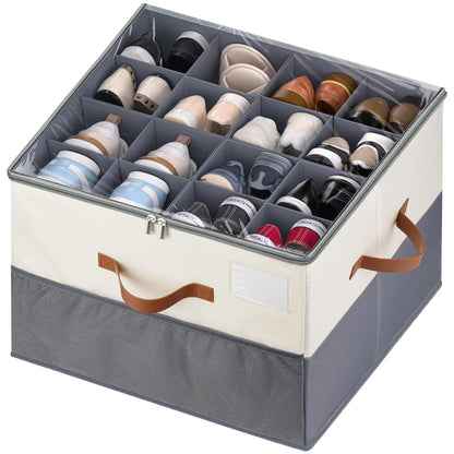 Shoe Organizer for Closet, Adjustable Storage Box Holds 32 Pairs