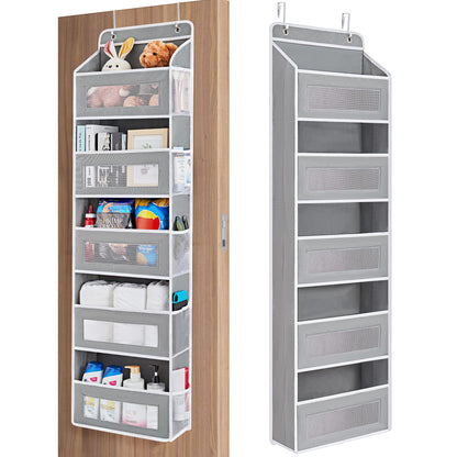 JARLINK Over the Door Organizer for Bedroom, Pantry Bathroom, 5 Shelf Beige